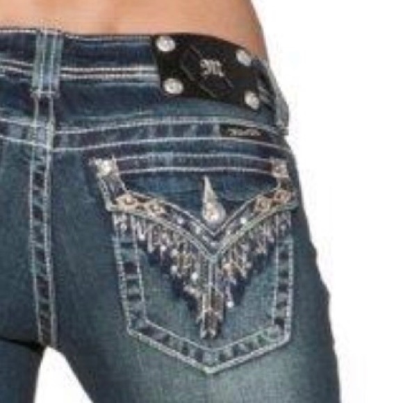Miss Me Denim - Miss Me Aztec Flap Pocket Boot Cut Jeans